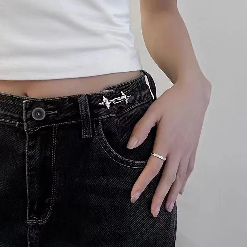 Adjustable Star Waist Tightener Clip - No Sew Jean Buttons for Women's Loose Jeans Skirts Dresses Fashion Waist Accessories Gift