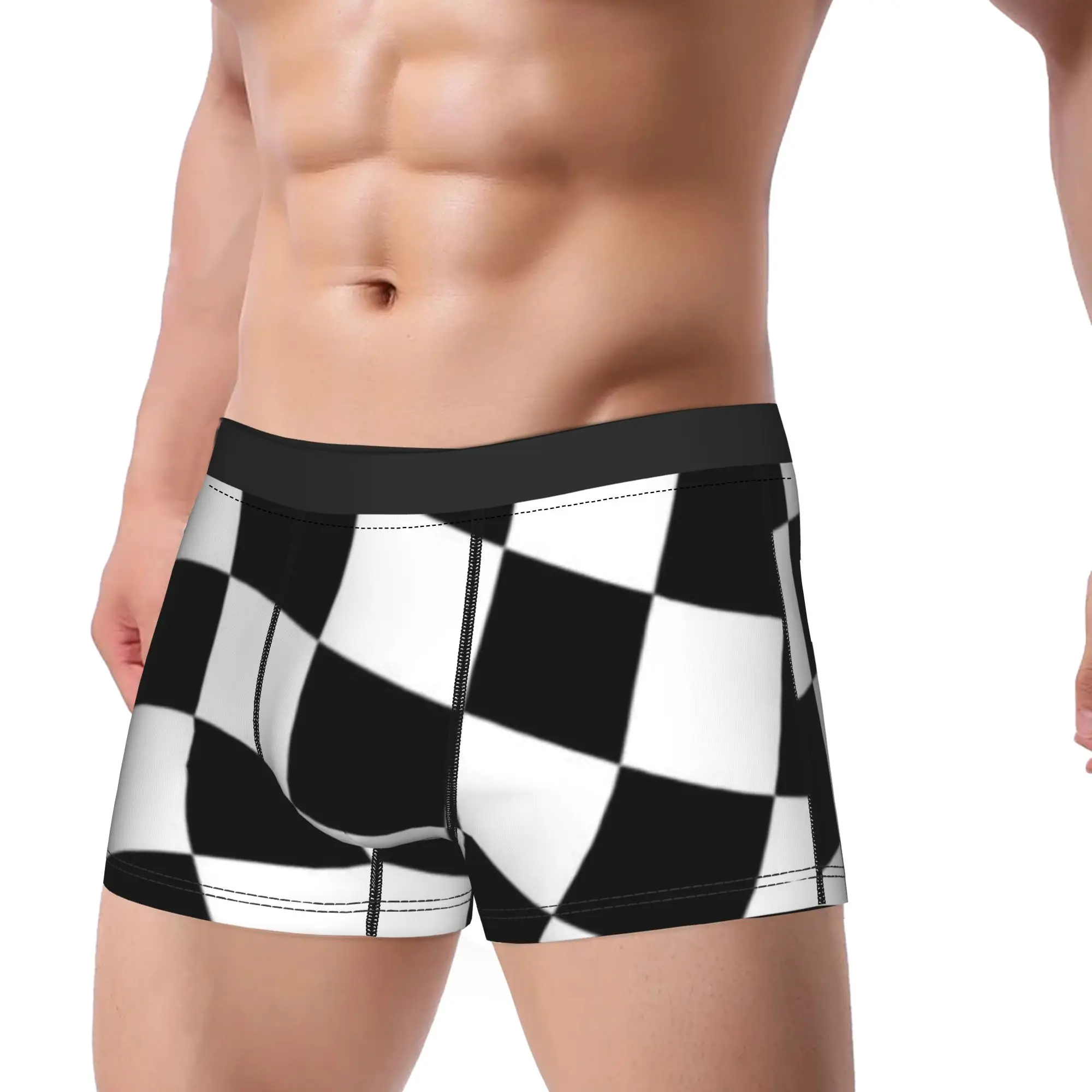 Check Pattern (18) Checkerboard Underpants Breathbale Panties Men's Underwear Print Shorts Boxer Briefs