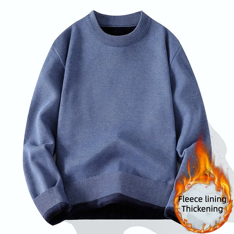 

Осенний флисовый теплый мужской однотонный пушистый вязаный свитер, новый стиль, свободный толстый пуловер, зимняя пара, винтажная трикотажная рубашка Y2K