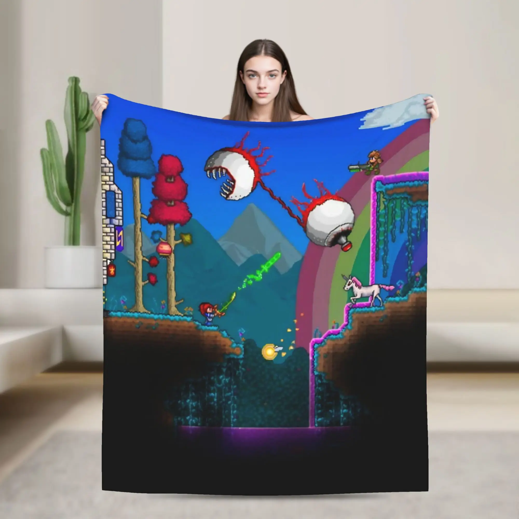 Terrarias Merch Blanket Soft Velvet  Throw Blankets Comfortable Quilt