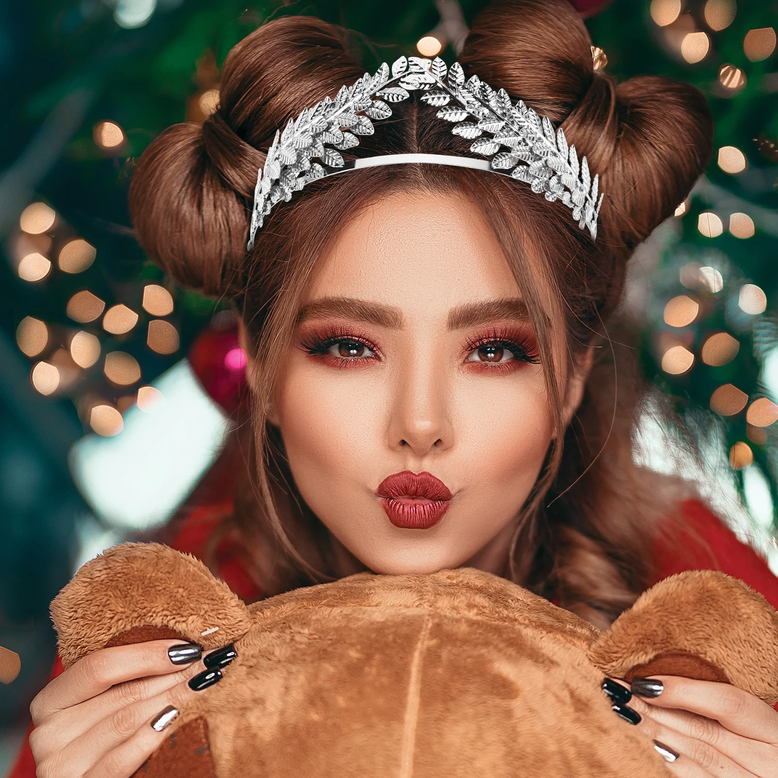 

Повязка на голову в стиле барокко с листьями, легкая свадебная корона, свадебный шиньон, аксессуары для волос ручной работы для невест и вечеринок