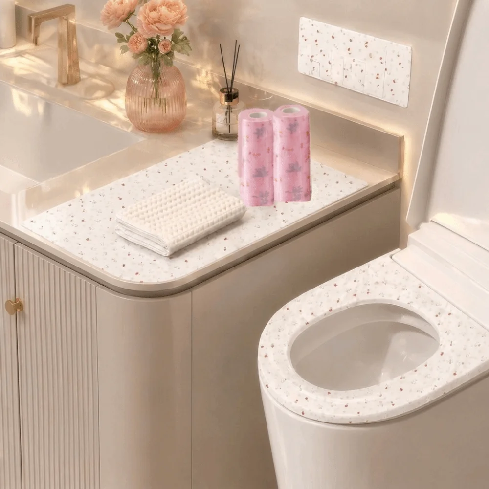 Waterproof Disposable Toilet Seat Covers Adhesive Lightweight Waterproof Toilet Seat Protectors Foldable Standard Size