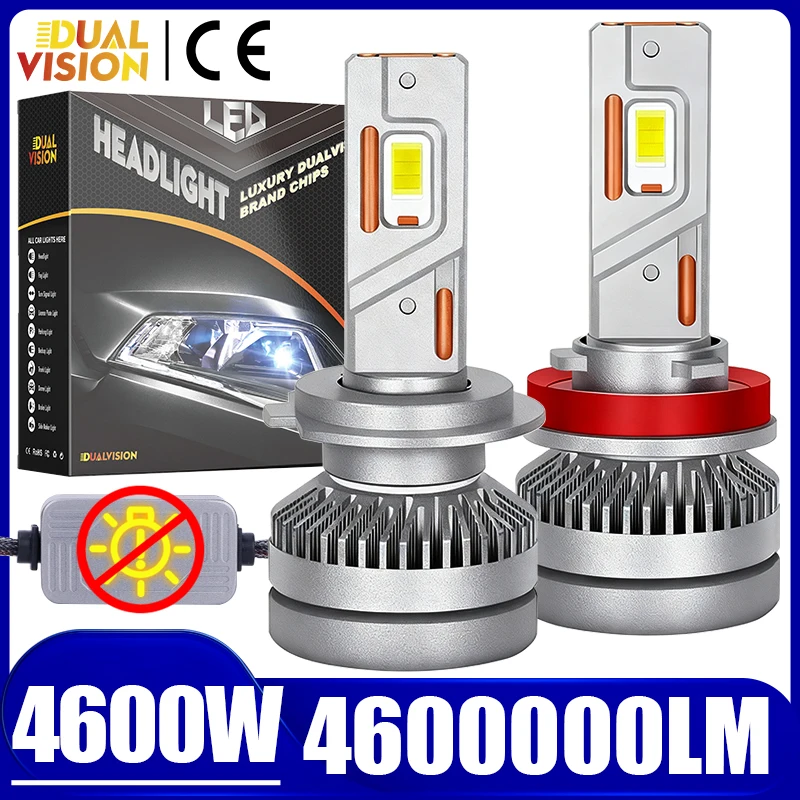 

Dualvision H4 H7 Светодиодные фары H1 H8 H9 H11 9005 9006 HB3 HB4 9012 HIR2 Автомобильные фары 4600 Вт 4600000LM 4300K 6000K CSP Противотуманные фары 12V