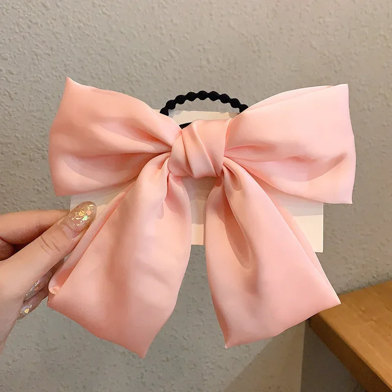 1PC New Fashion Big Bow Elastic Hair Bands Ponytail Scarf Hair Ties Women Scrunchies Hair Accessories