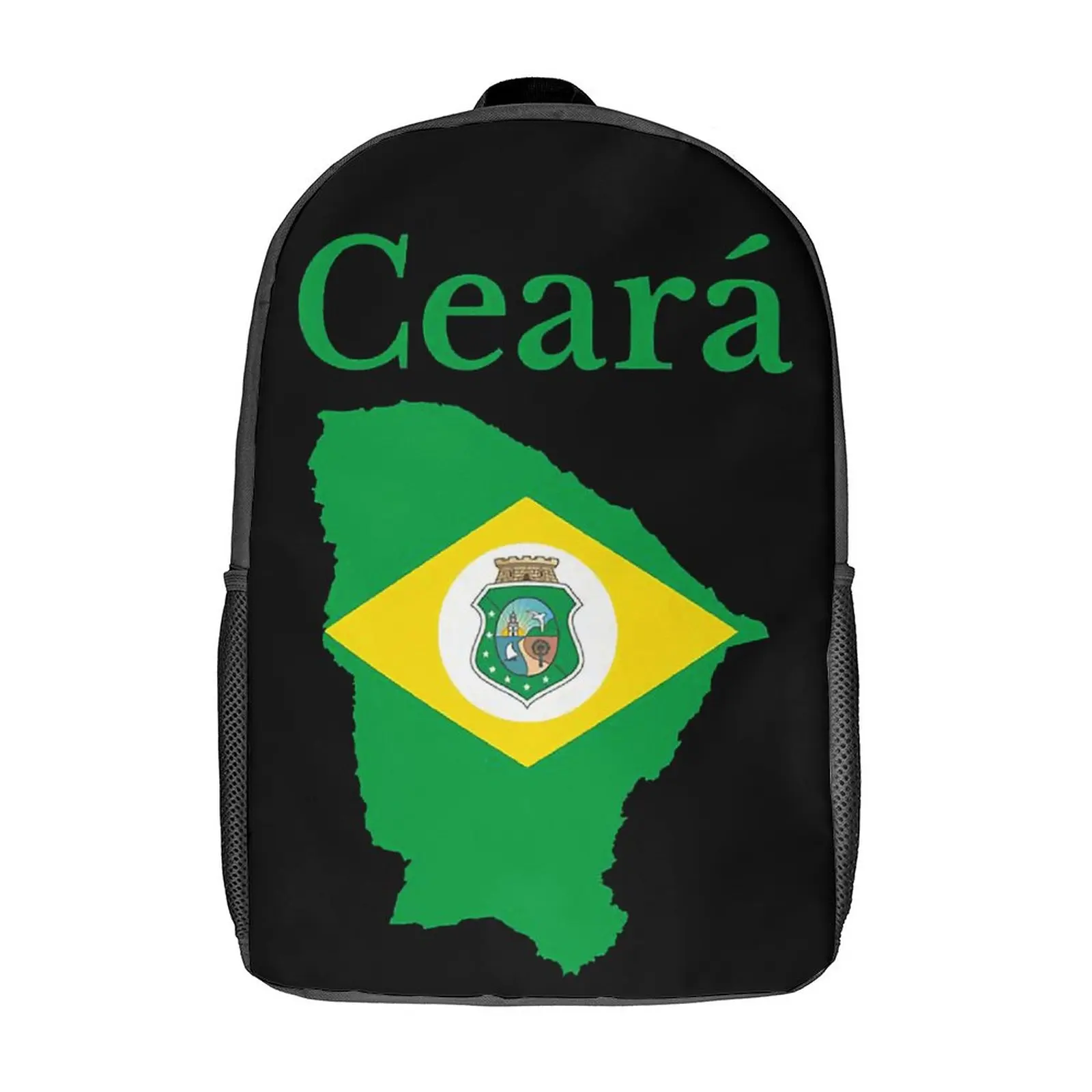 

State of Ceara Map Flag Brazil 3 in 1 Set 17 Inch Backpack Lunch Bag Pen Bag Travel Casual Graphic Lasting Field Pack Comfortabl