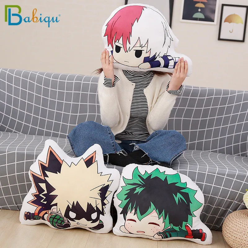 35cm Lovely Anime Bakugou Katsuki Todoroki Shoto Midoriya Izuku Bolster Plush Boku No Hero Academia Pillow Creative Gift for Kid