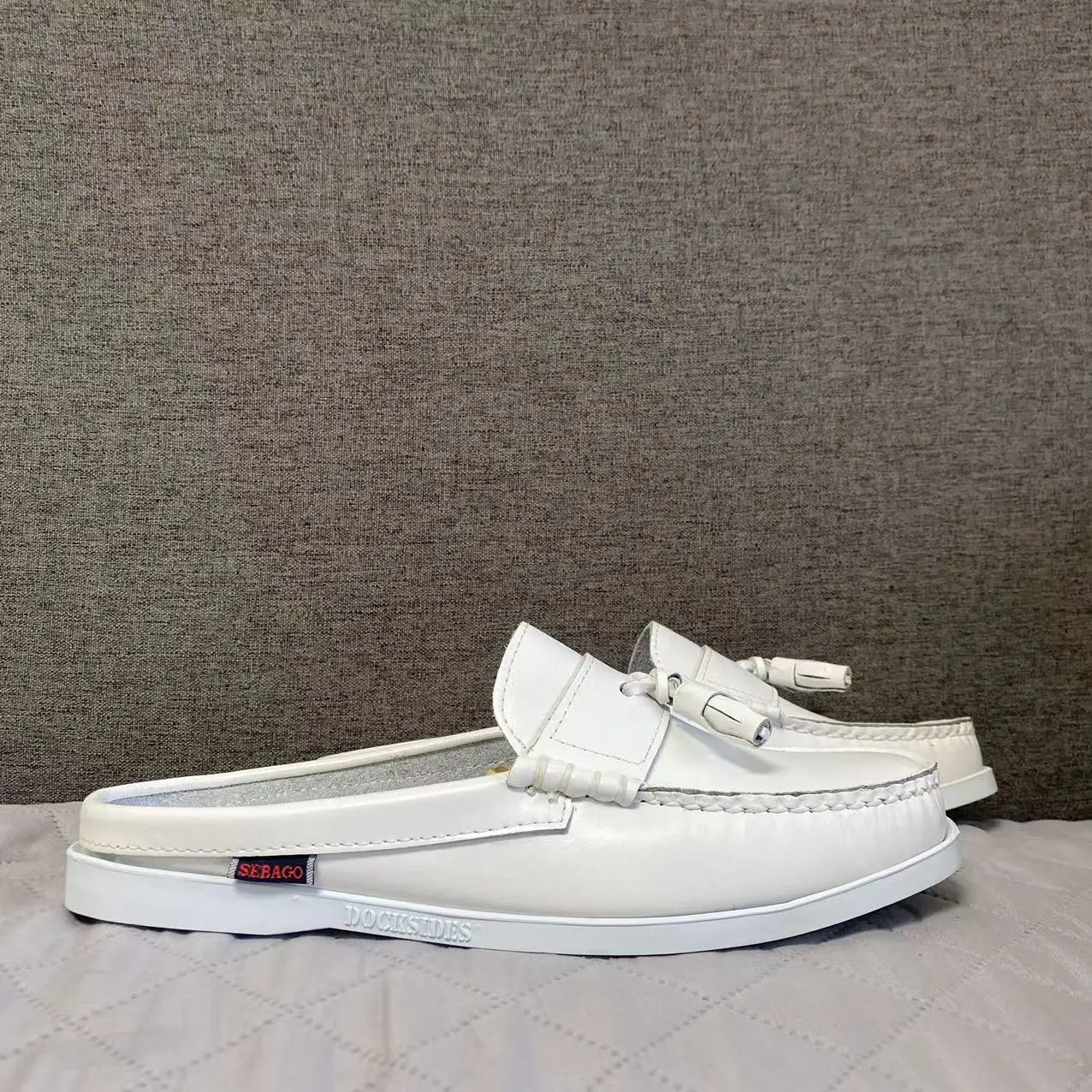 Men Homme Authentic Sebago Docksides Shoes - Premium Leather Moc Toe Lace Up Boat Shoes 117A