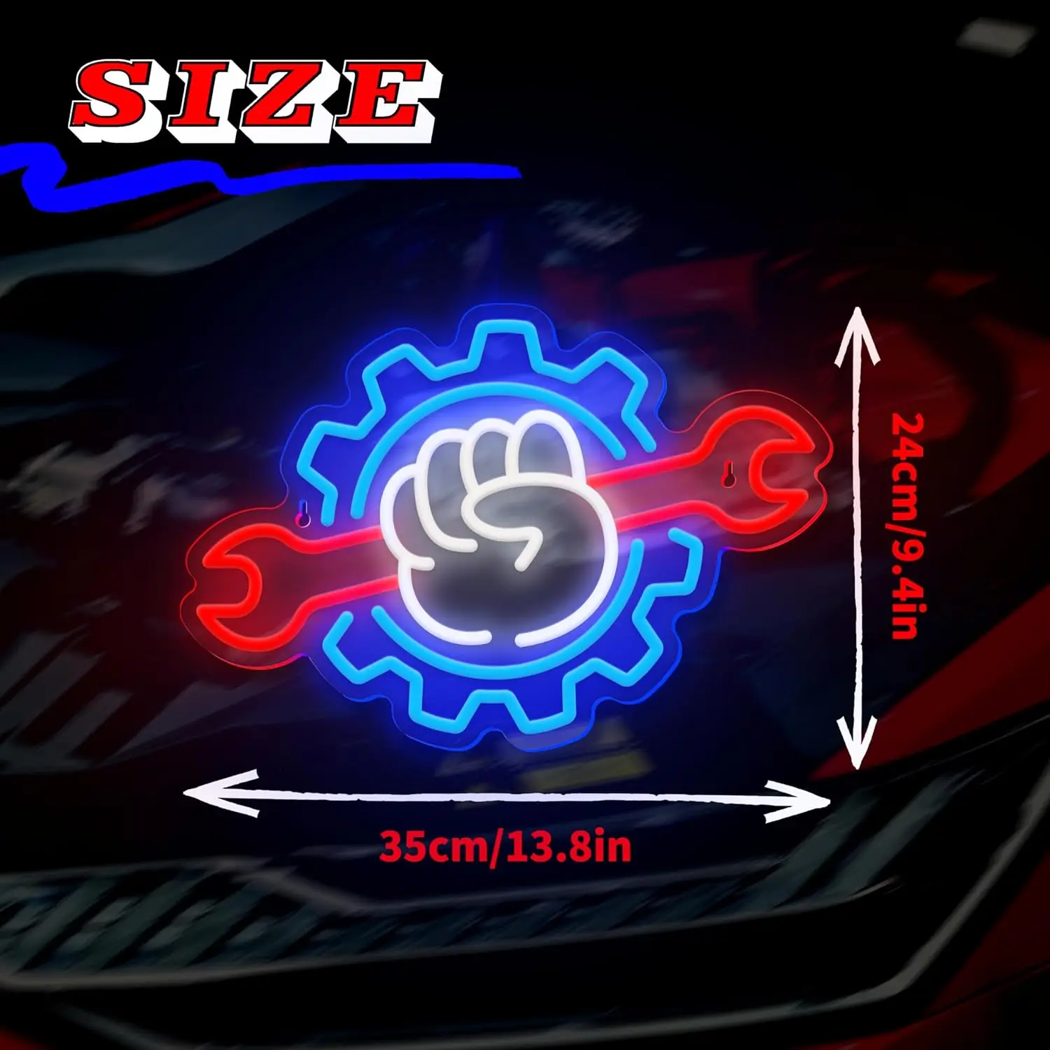 Wrench Neon Sign For Wall Decor LED Neon Light Suitable For Garage Christmas Party Bedroom Man Cave Garage Auto Repair Shop