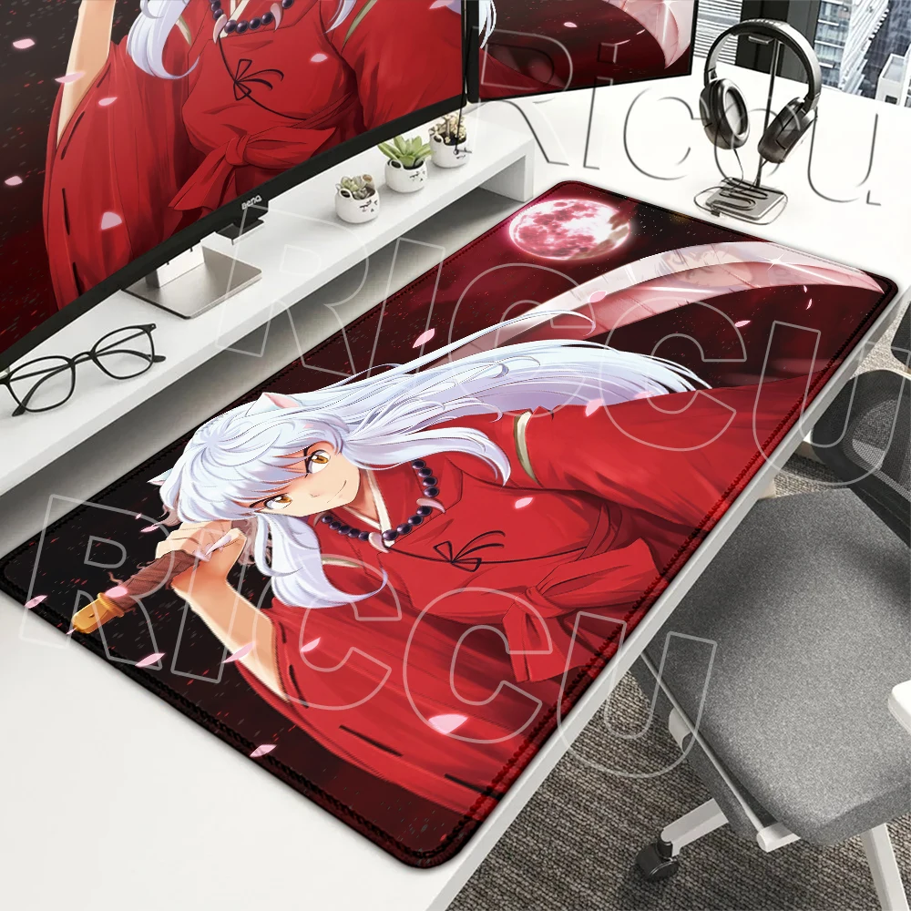 Gamer Inuyasha Pattern PC Gaming Accessories Desk Mats Rubber Computer Mechanical Keyboard Cabinet Carpet Laptops Anti-slip Pads