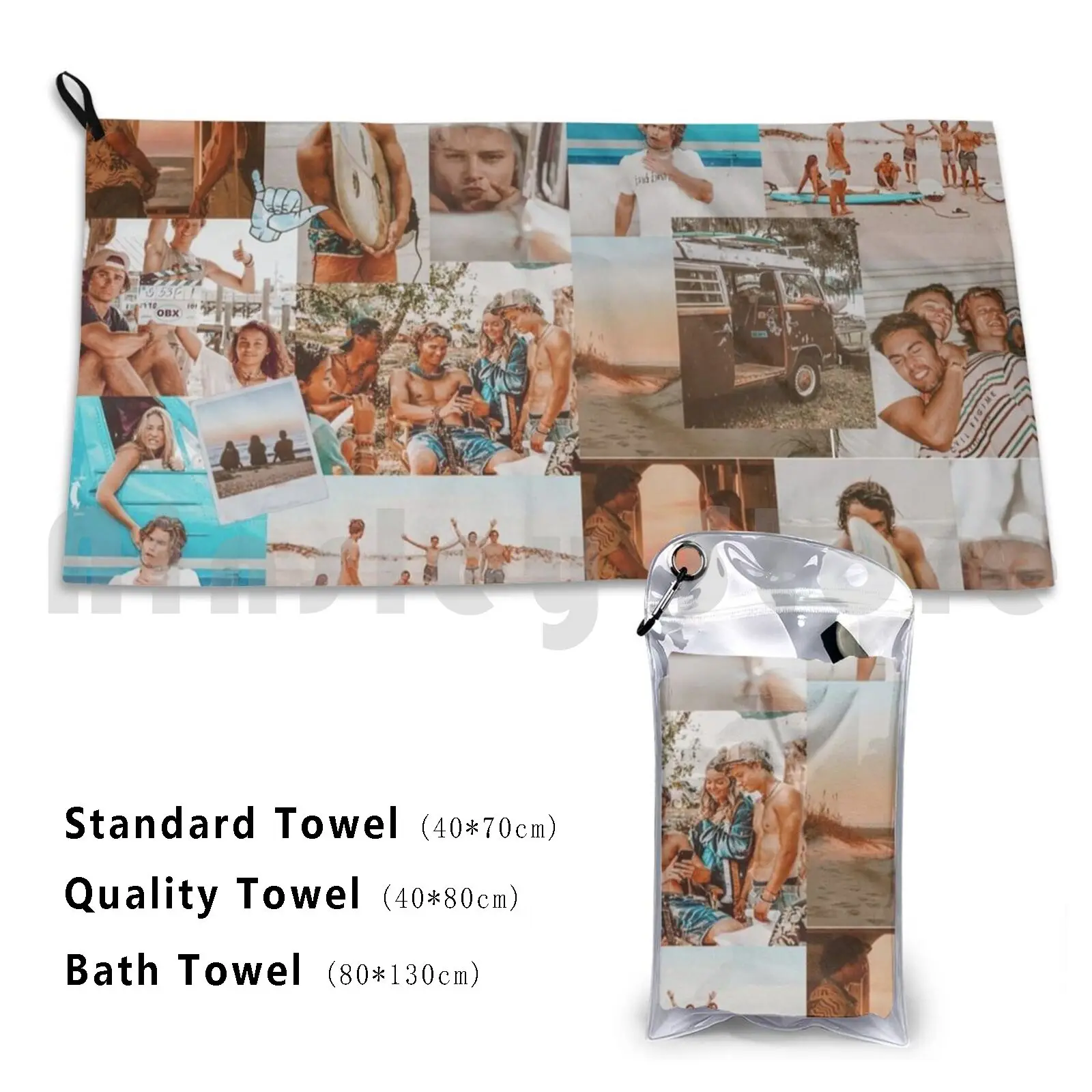 Summer Outer Banks Aesthetic Collage Beach Towel Quick Dry Quality Towel Chase Stokes Outer Banks John B John B Outer