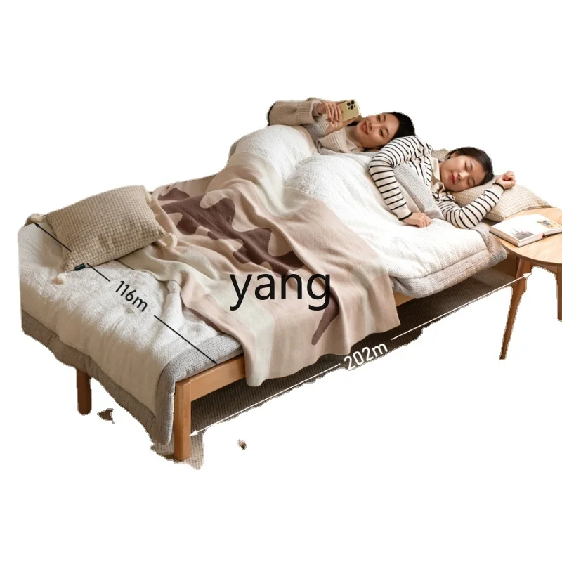 

Yhl Wood Sofa Bed Foldable Dual-Purpose Small Apartment without Armrest Multi-Functional Telescopic Bed Drawer Broaching Machine