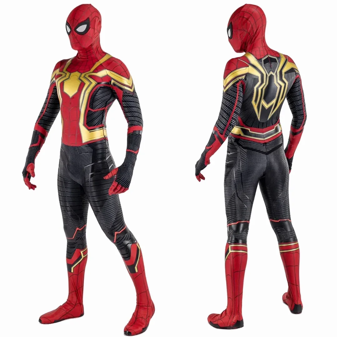 No Way Home Integrated Iron SM Cosplay Superhero Spandex Zentai Suits Spidey Bodysuit BUG Man Outfits Halloween Costume Adult - view 2
