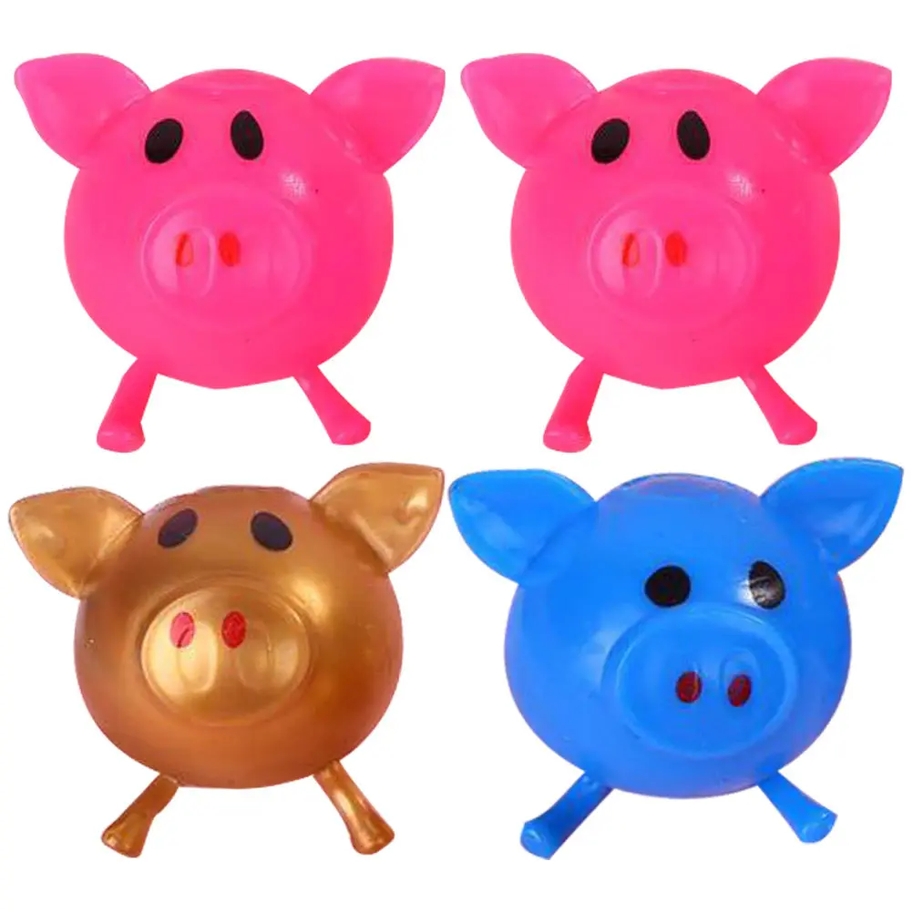 4pcs Ball Smooth Surface Stress Relief Fidget Sensory Balls Premium Material Decompression Squeeze Balls Pig Shape Toys