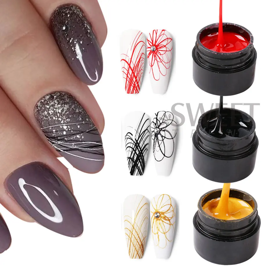 Nail Polish Spider Painting Gel Nail Art Varnish Creative Wire Drawing Glue Super Strong Stretch Lacquer Adhesive Glue Manicures