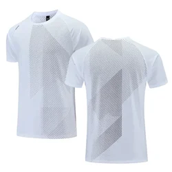 Camiseta deportiva Lisa para hombre, ropa transpirable de secado rápido para correr, Fitness, Top de manga corta con cuello redondo