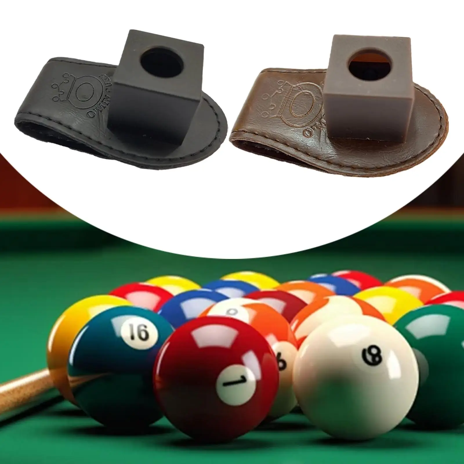 Pool Chalk Holder Billiard Chalk Storage Box PU Leather Clip for Men Women