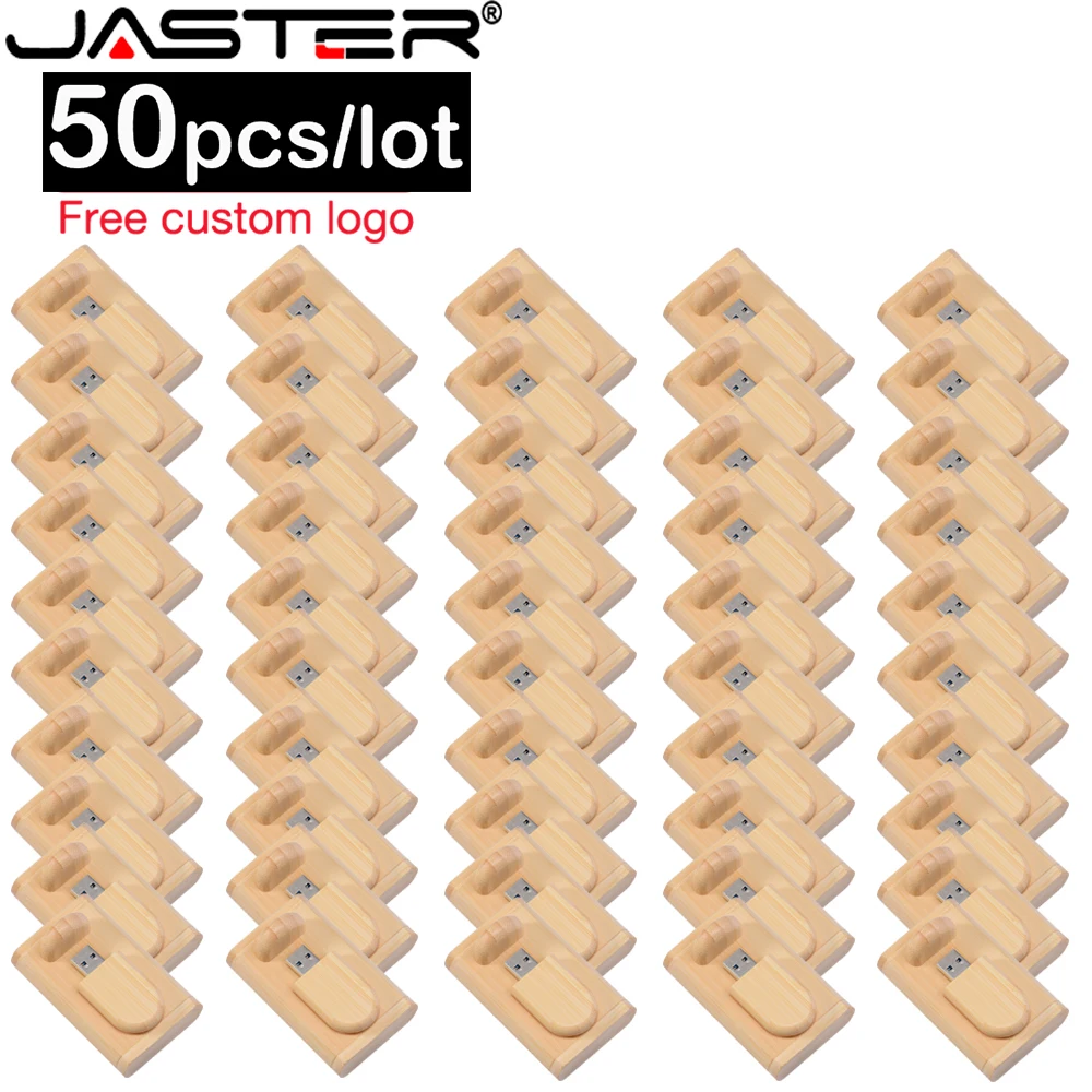 50pcs/lot USB 2.0 for Wedding Photography Gifts Free Custom LOGO Wooden U Disk 64GB 32GB 16GB 8GB 4GB Memory Stick Flash Drive