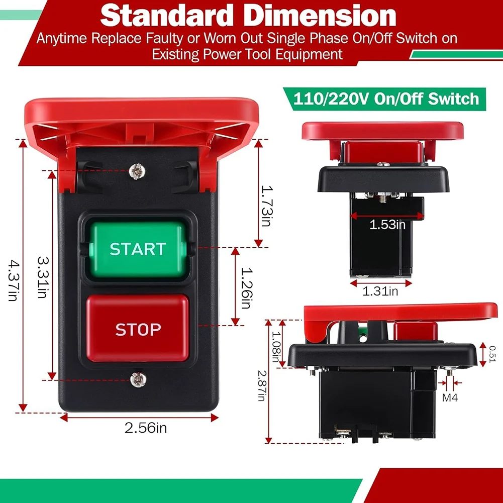 BMBY-2Set Single Phase Switch With Large Stop Sign Paddle Easy Contact
