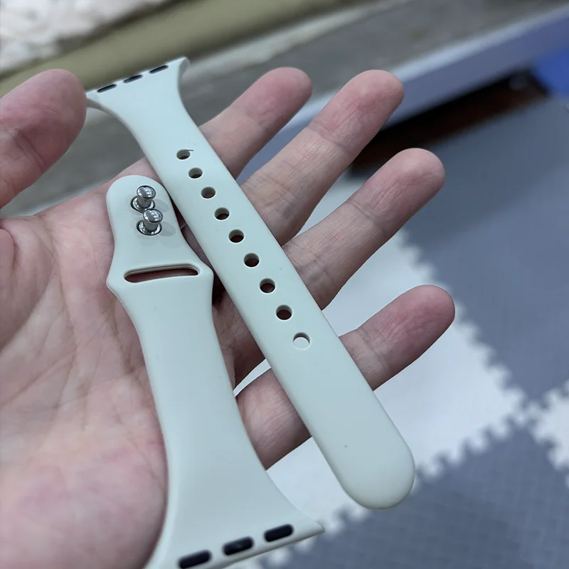 Hourglass Waist Double Pin Silicone Watch Band For Apple Watch Series 11 10 9 8 7 6 5 SE Ultra Fits 49-38mm Comfort Men Women