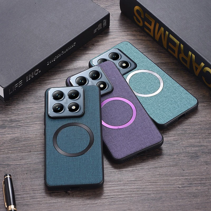 For Xiaomi 14T Pro Case Luxury Fabric Magnetic Skin-friendly Soft Back Cover for Xiaomi 14TPro Shockproof Bumper Funda