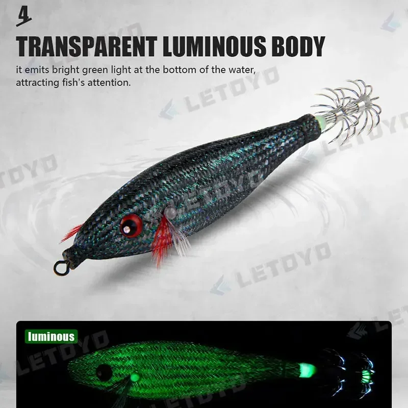 

Saltwater Fishing Squid Jig Lure 10G 78Mm Floating Cuttlefish Bait with Hooks High Action for Boat Fishing