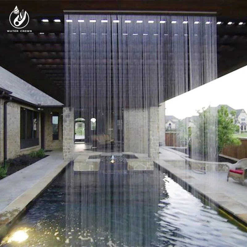 custom.feature interior decoration stainless steel curtain waterfall wall rain curtain fountain outdoor