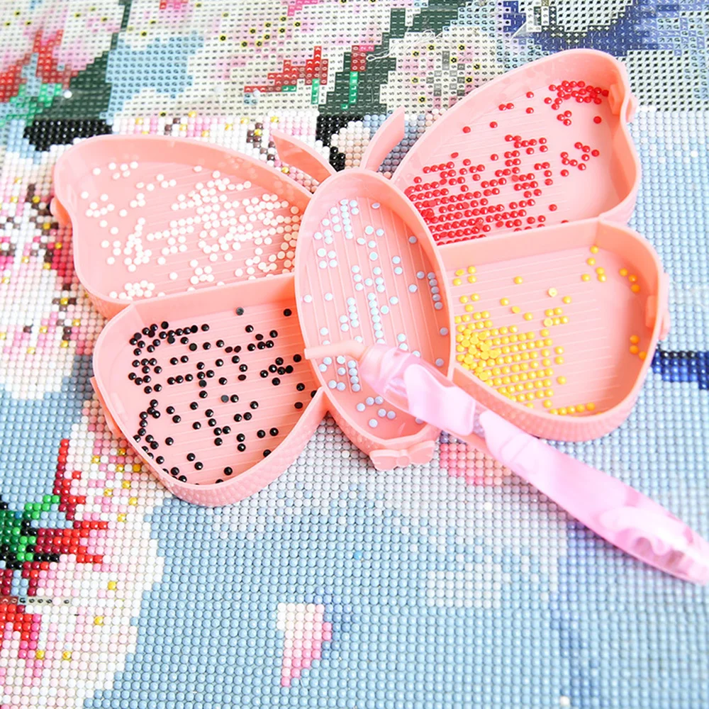 Diamond Painting Butterfly Tray Set, Cute Multi-Section Drill Organizer, Spoon, and Brush for Diamond Art and DIY Crafted view 6