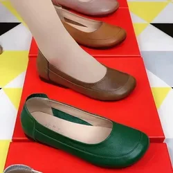 Flat Shoes Ladies Ethnic Style Retro Shoes Women 2022 Autumer New Casual Shallow Mouth Mother Shoes Women Fashion Single Shoes