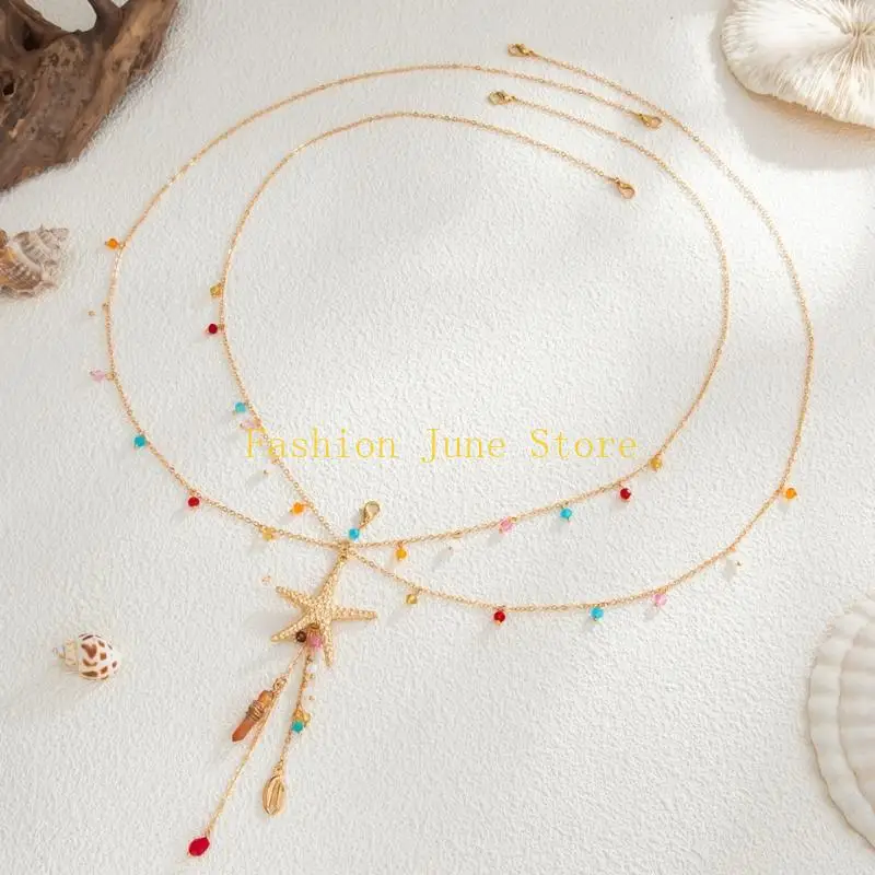 N5KA Stylish Adjustable Beachwear Lariat Accessory Featuring Delicate Design