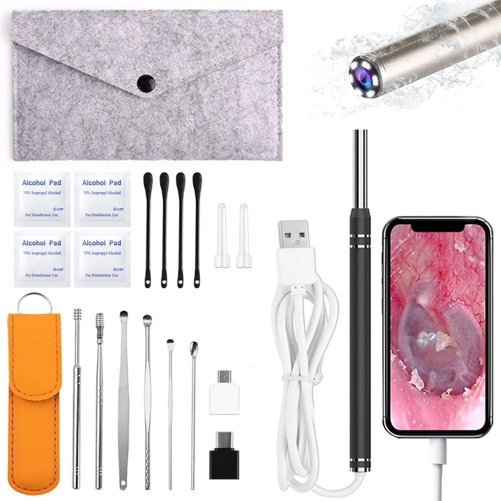 USB Ear Cleaner Wax Removal Otoscope Cleaning Pick Tool LED Light Camera Endoscope Clean Earwax Remover Personal Health Care