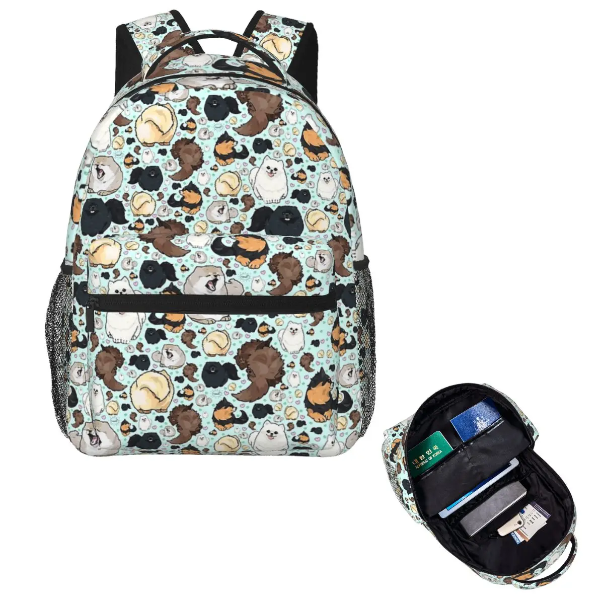

Pomeranians Backpack Hot Sale Daypack Large Capacity Boys Girls BookBag School Bag Shoulder Bags for Men Women