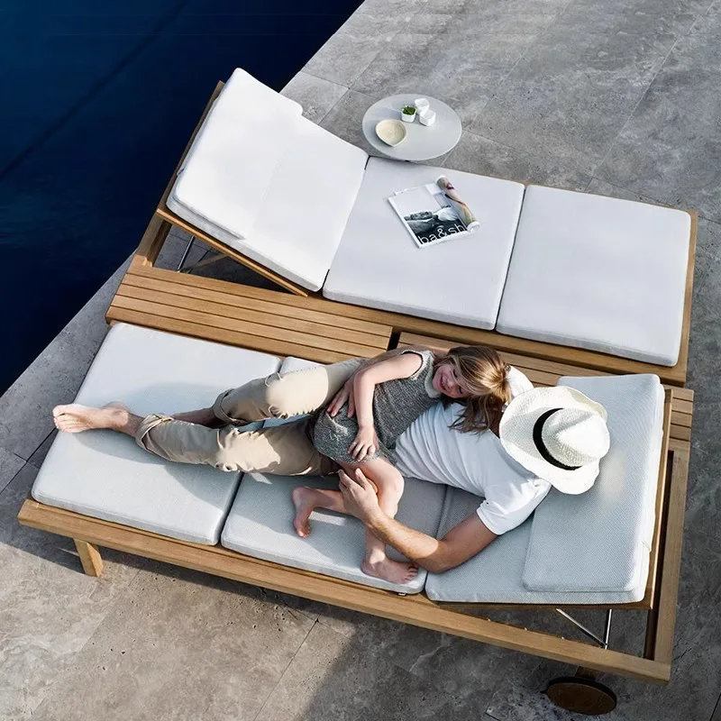 Hotel-Freizeit-Rattan-Liegestuhl im Freien