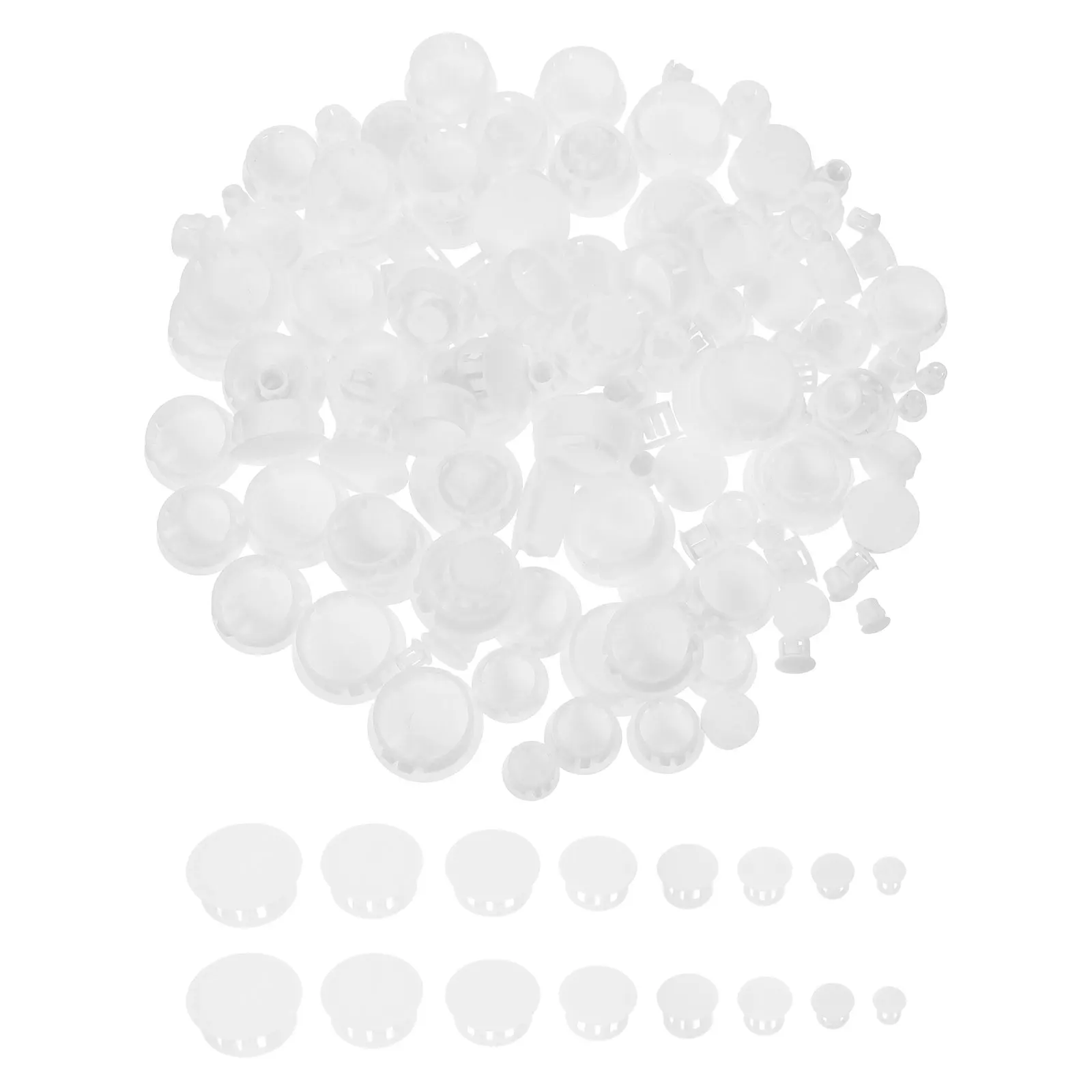 

160 pcs White Plastic Hole Plugs Furniture Wall Covers Closet Rod End Caps Pipe Fitting Cabinet Chairs Desks PP Material