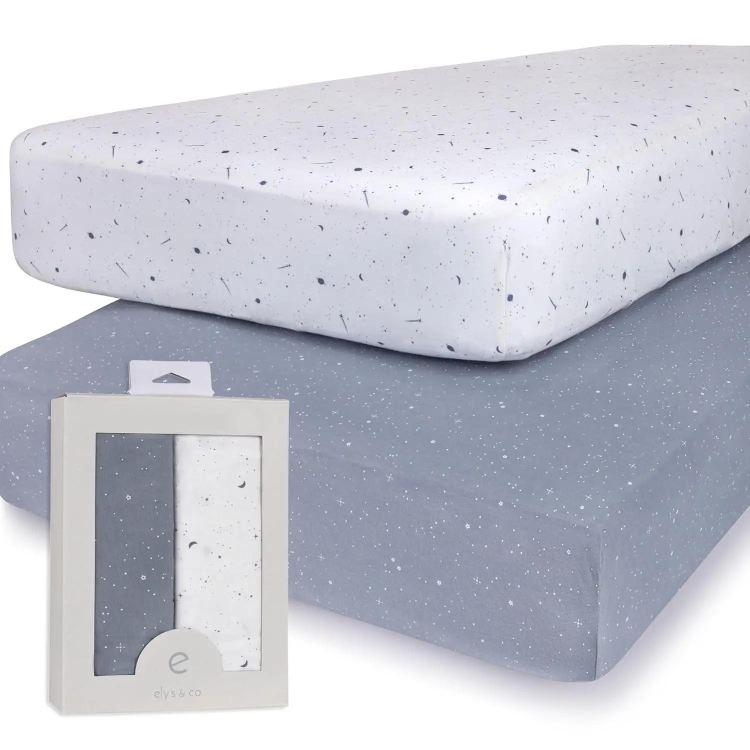 

Ely’S & Co. Crib Sheets, Baby Boy Fitted Crib Mattr Sheet Set, 2 Pack, 100% Jersey Knit Cotton, Infant And Toddler Nursery