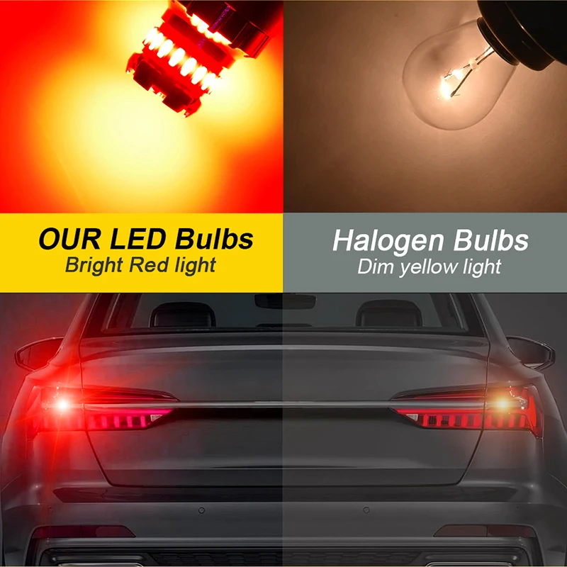 2 قطعة سيارة مصباح ليد لمبة S25 R10W R5W 1156 BA15S BAU15S P21W PY21W 1157 P21/5W BAY15D 7443 3157 T25 T20 السيارات عكس مصباح 6000 كيلو #5