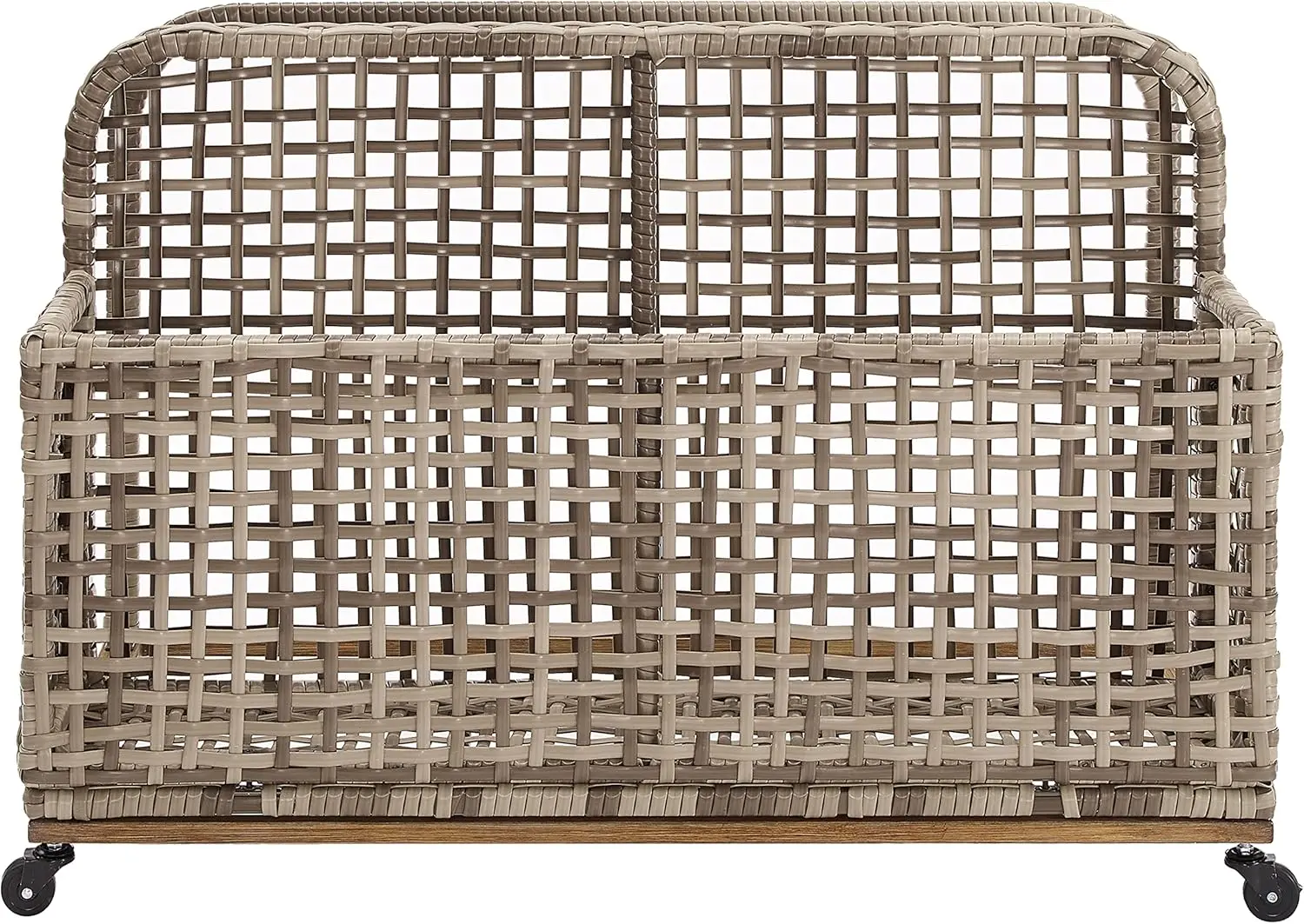 Vime ao ar livre e Metal Pool Armazenamento Caddy, Ridley Riding, angustiado cinza e marrom, CO7308BR-GY