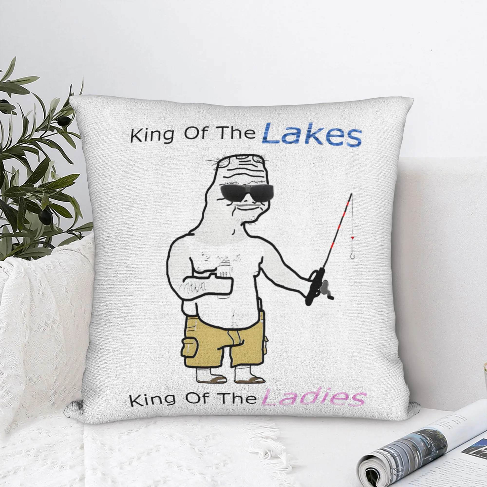 30 Year Old Boomer Fisher  Wojak Meme  Throw Pillow Cover Polyester Decorative Pillow 45*45cm Pillowcase