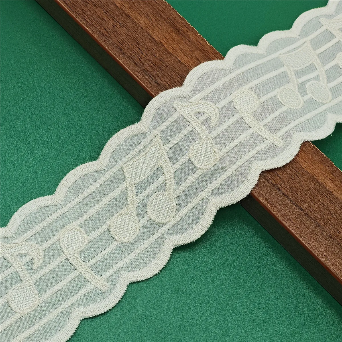 6.3CM 폭 베이지색 면 음표 무늬 천 가장자리 레이 - Home Textiles Notes 리뷰 및 가격