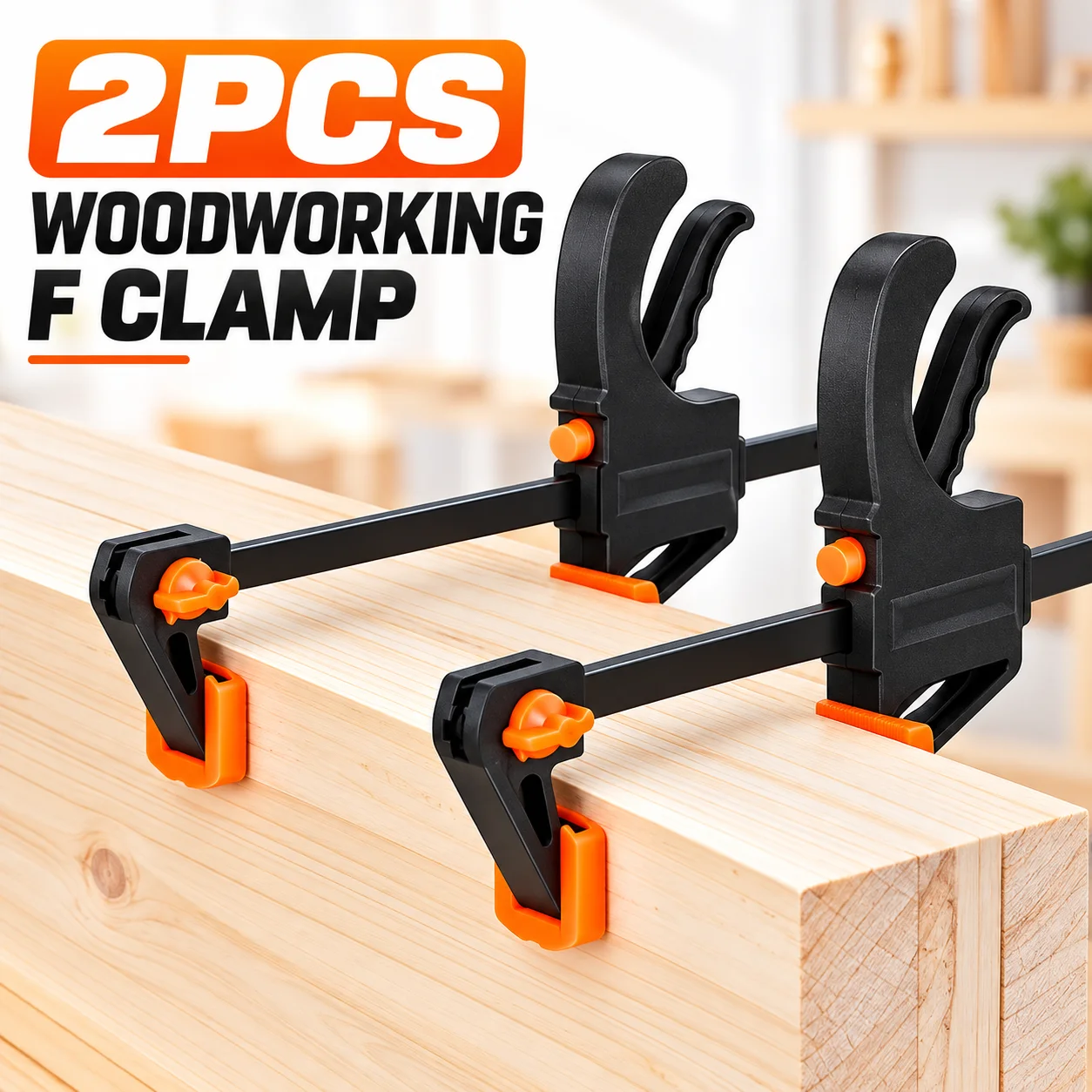 2pcsWoodworking Work Bar 4 Inch Clamp Clip Set Hard Quick Ratchet Release Clip DIY Carpentry Hand Tool Woodworking Clamp