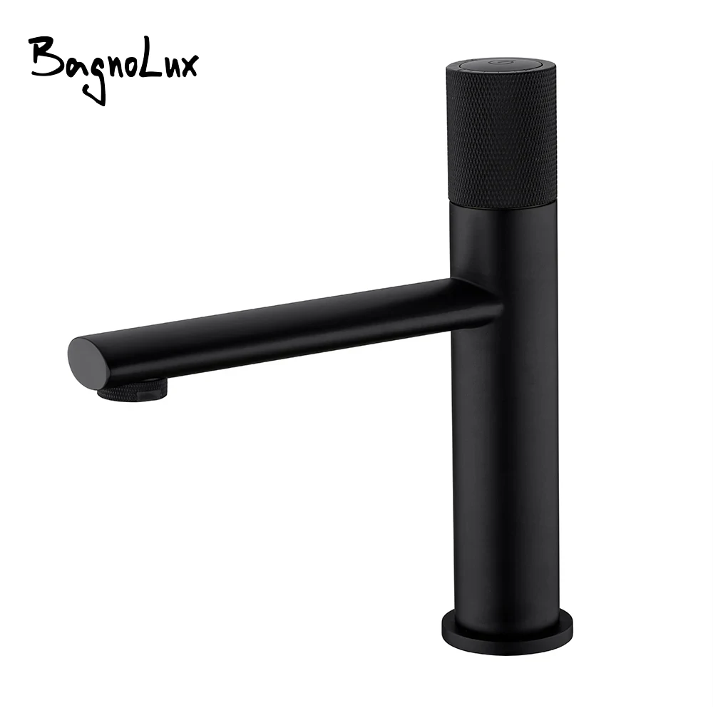 

Bagnolux Brass Single Holder Hole Black Modern Deck Mounted Hot And Cold Water Mixed Type Bathroom Basin Faucet