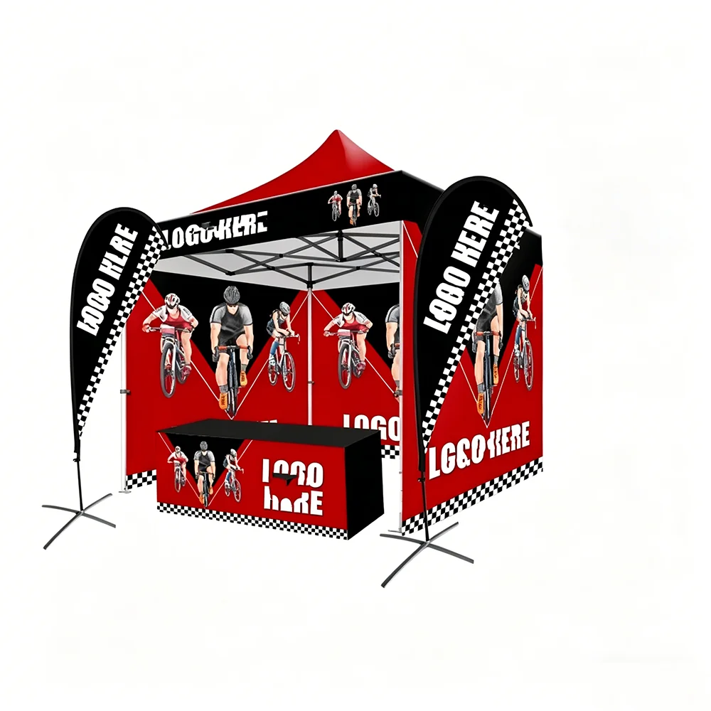 10x10FT Heavy Duty Pop up Canopy Tents for Events Aluminum Frame Weather Resistant Exhibition Shelter Independence Day Promotion