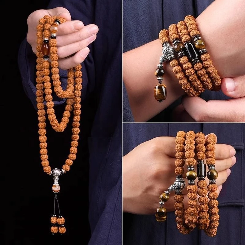 Double Pattern Small Bodhi 108-Piece Buddhist Bead Accessories Bracelet Vajra Necklace