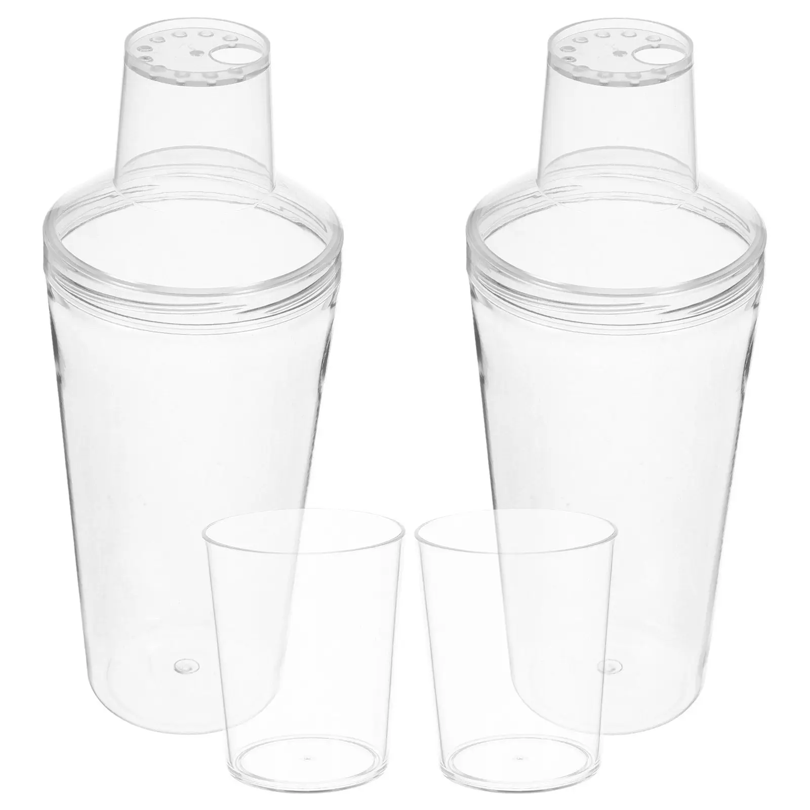 

2Pcs Clear Cocktail Shaker Ergonomic Design Plastic Drink Mixer Suitable for Milk Tea Home Bar Transparent Beverage Cup