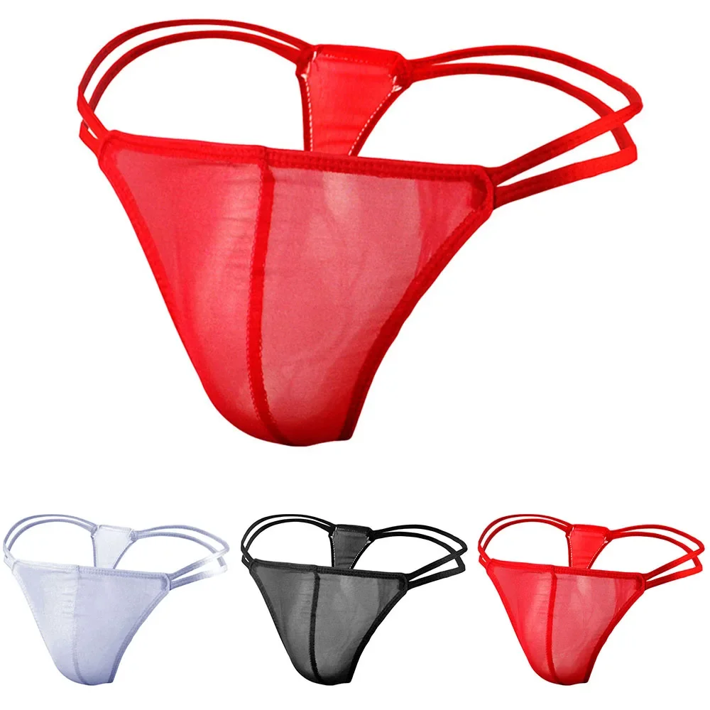 

Men Sexy Mesh Sheer Pouch Thongs T-Back Panties Low Rise See-Through Underwear Temptation G-Strings Briefs Swimwear Beachwear