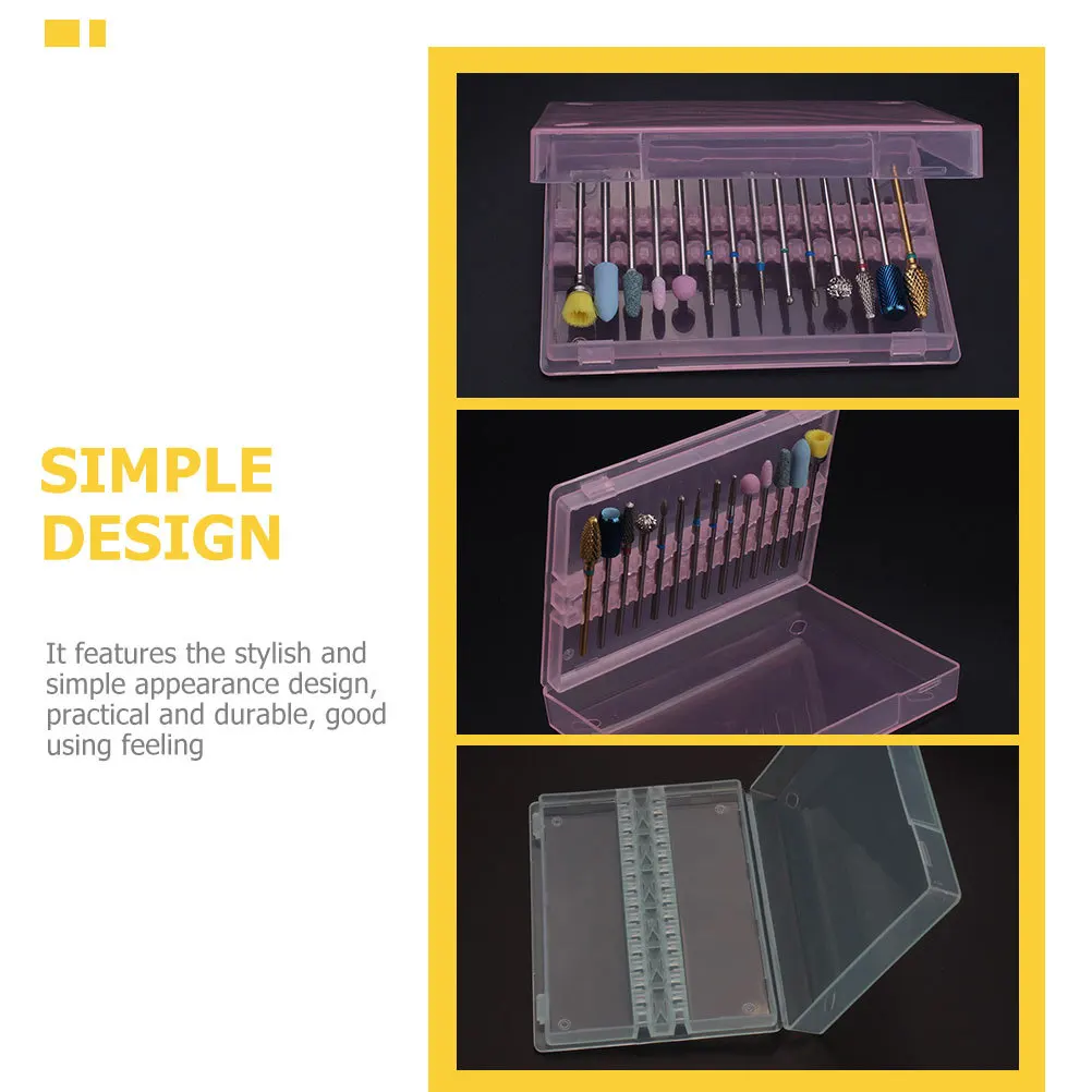 

3Pcs Nail Drill Bit Organizer Stylish Simple Design Durable Practical Manicure Tool Display Box Desktop Neatness
