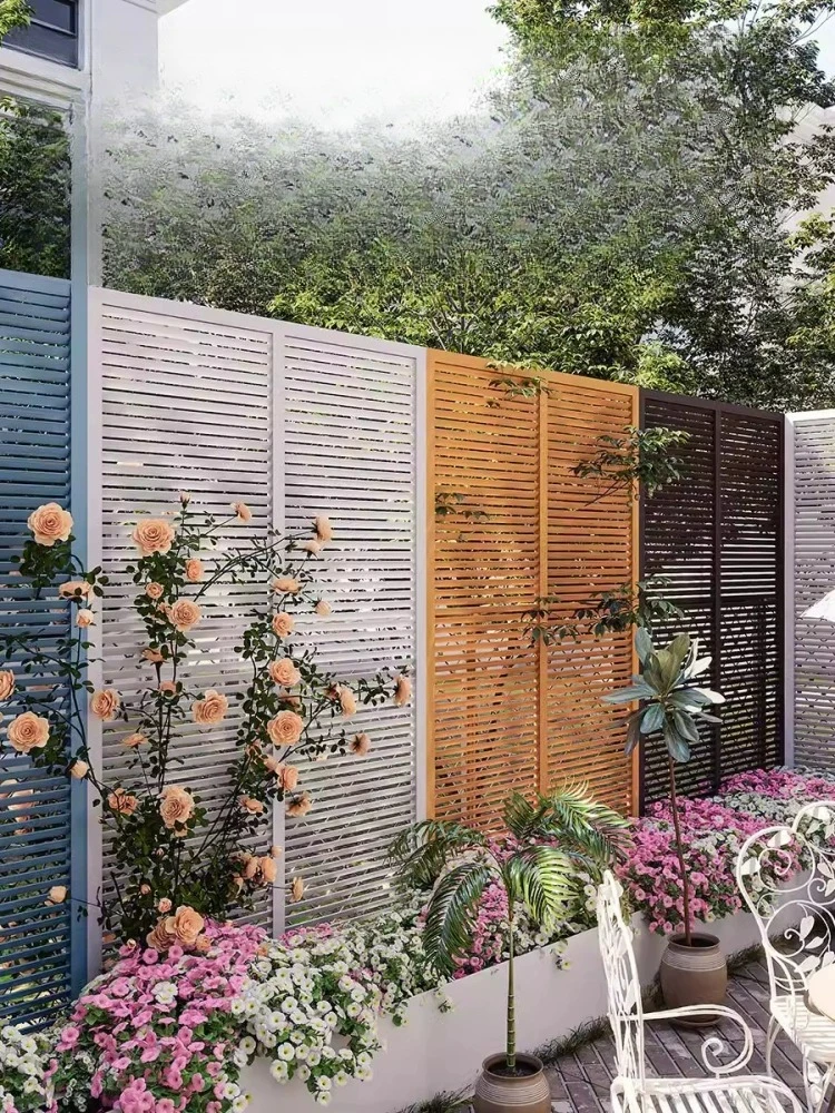 

Outdoor preservative wood partition flower stand garden decoration courtyard grid climbing vine frame outdoor balcony fence