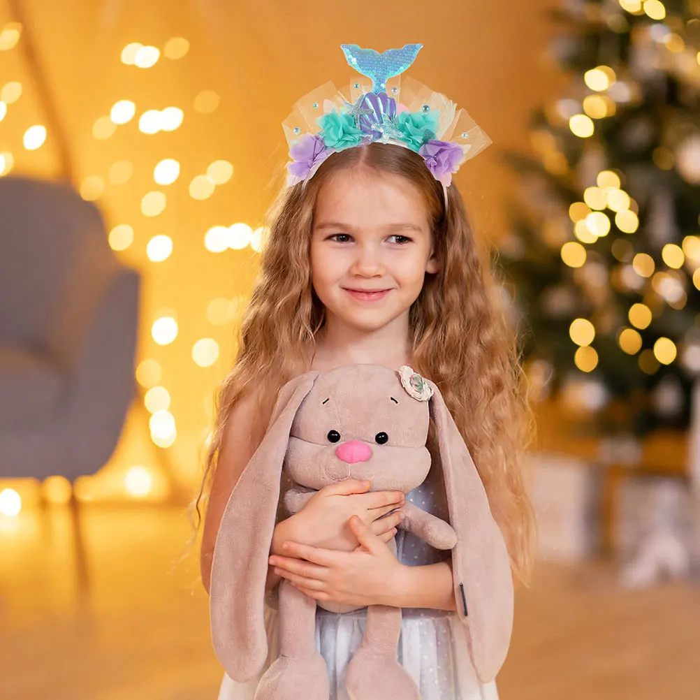 

1 Set Mermaid Headband With Sequin Tail Design Sparkling Hair Accessories For Girls Party Birthday Costume Festival Performance