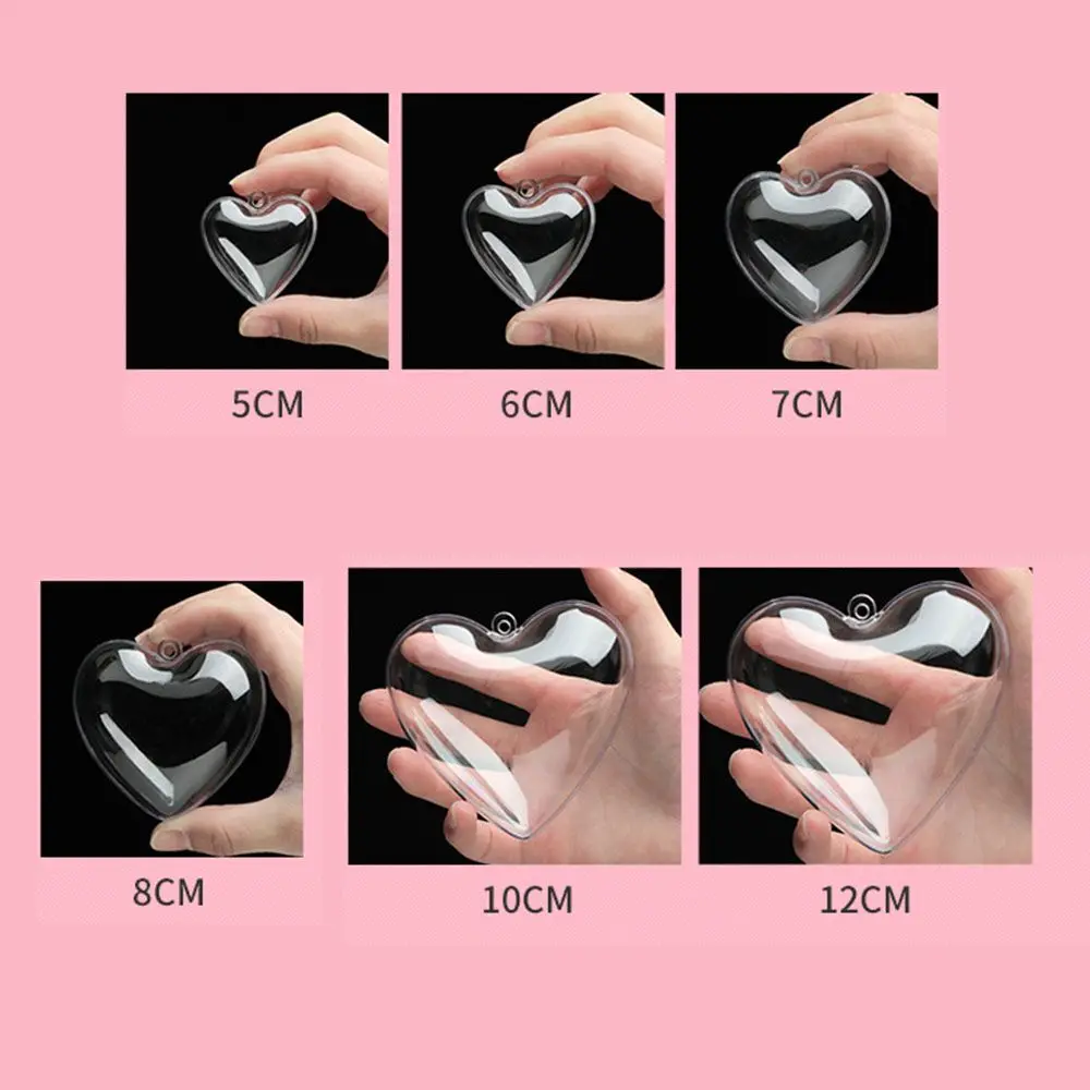 1pc Creative Heart Shape Candy Box Packaging DIY Clear Plastic Bath Bomb Mould Acrylic Mold Fillable Ball Gift Packaging Decor