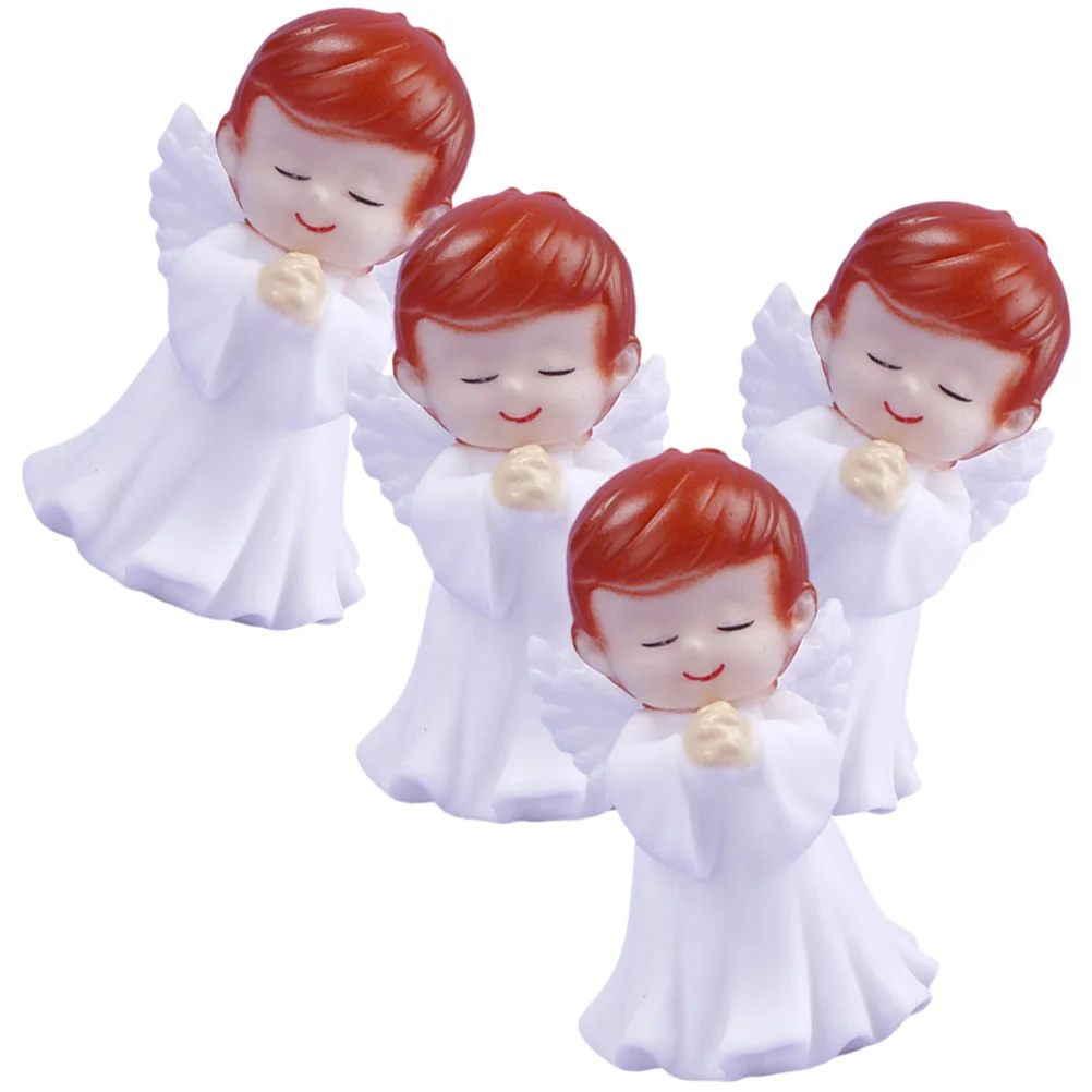 4 Pcs Praying Angel Desk Decor for Teen Girls Statues Decorative Fairy Figurines Figure Women Home Car Kids