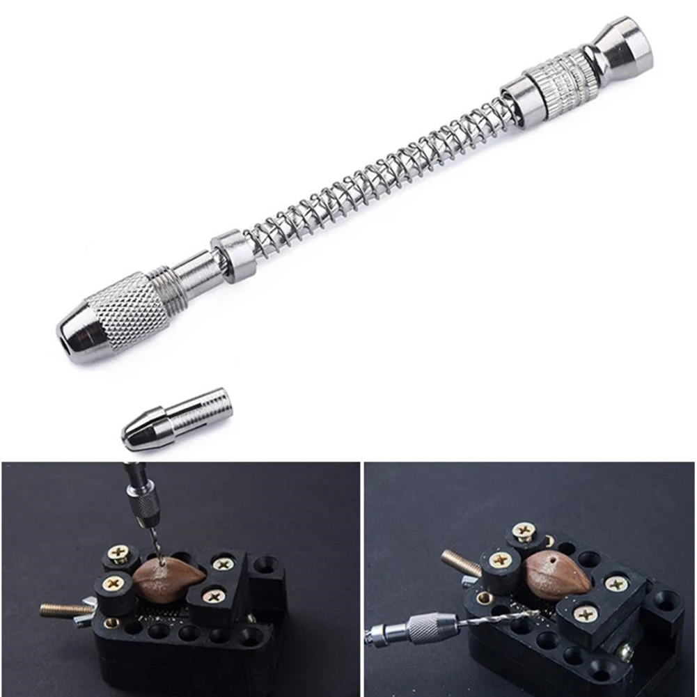 Bit Hand Drill Silver Tools Woodworking 0.1-2mm Drill Bit Drilling For Carving Multi-Tool Semi-Automatic Alloy